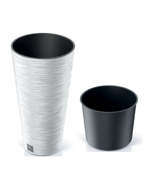 prosperplast donica wysoka z wkladem 15,5L biala furu slim