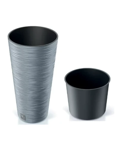 prosperplast donica wysoka z wkladem 30 cm szara furu slim