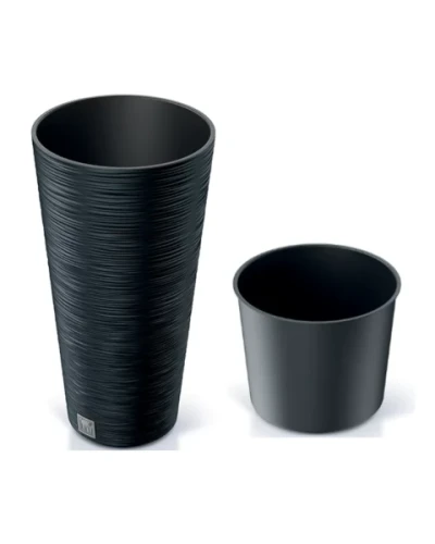 prosperplast donica okragla z wkladem 30 cm antracyt furu slim