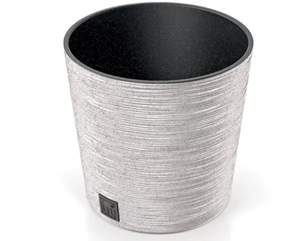 doniczka okragla 25 cm biala prosperplast furu round eco wood