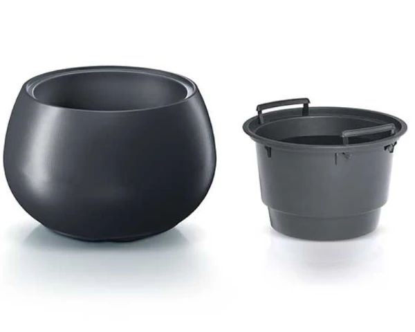 prosperplast heos doniczka ozdobna z wkladem 44 cm antracytowa