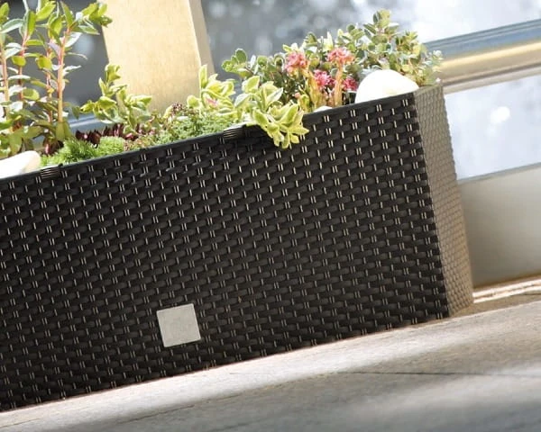 prosperplat rato case doniczka prostokatna 60 cm brazowa aranzacja w ogrodzie