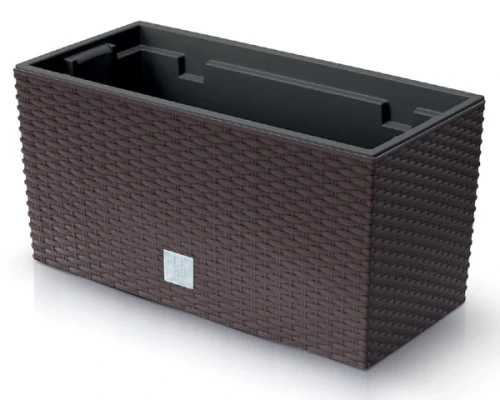 doniczka podluzna z wkladem 39,5 cm brazowa prosperplast rato