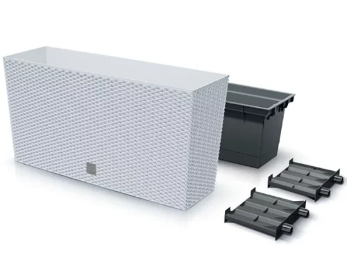 donica prostokatna z wkladem i wspornikami biala 77 cm prosperplast rato case m