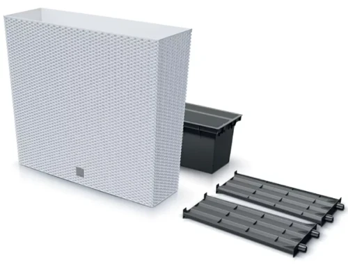 donica prostokatna z wkladem i wspornikami 77 cm biala prosperplast rato case t