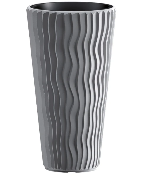 donica wysoka 71 cm szara prosperplast sandy slim