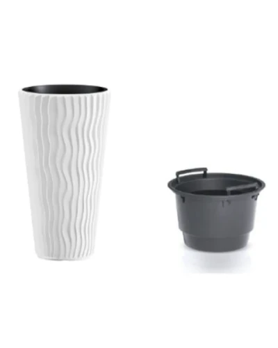 prosperplast sandy slim donica wysoka z wkladem 71 cm biala