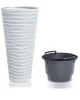 donica wysoka z wkladem 52 cm biala prosperplast sand slim