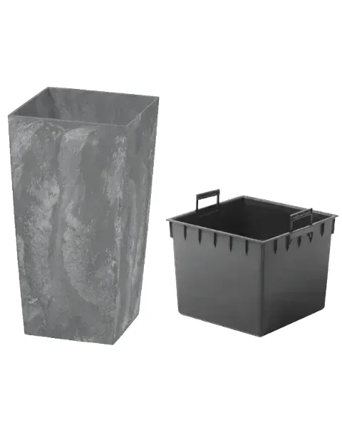 prosperplast-donica-wysoka-z-wkladem-11,4l-marengo-prezentacja-wkladu