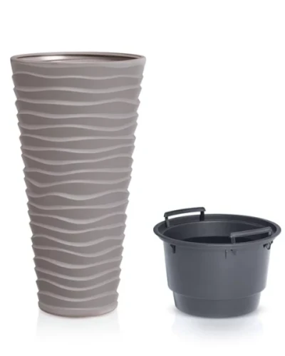donica wysoka z wkladem prosperplast sand slim 62 cm mocca