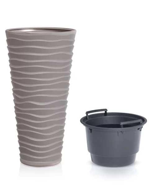 donica wysoka z wkladem prosperplast sand slim 62 cm mocca