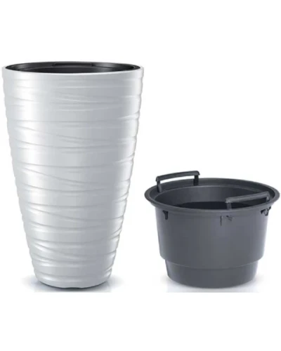 prosperplast maze donica z wkladem 52 cm biala