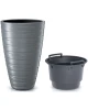 donica wysoka z wkladem 58 cm szara prosperplast maze
