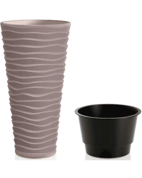 prosperplast sand slim donica wysoka z wkladem 52 cm mocca