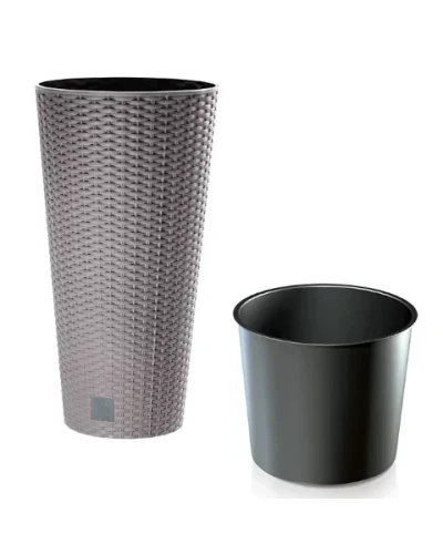 donica wysoka z wkladem 38 cm mocca prosperplast rato tubus