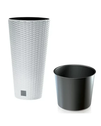 prosperplast rato tubus donica wysoka z wkladem biala 57 cm