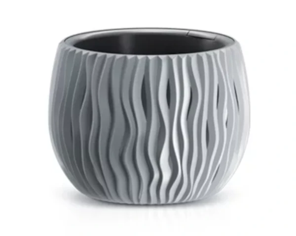 doniczka okragla z wkladem 18 cm szara prosperplast sandy bowl