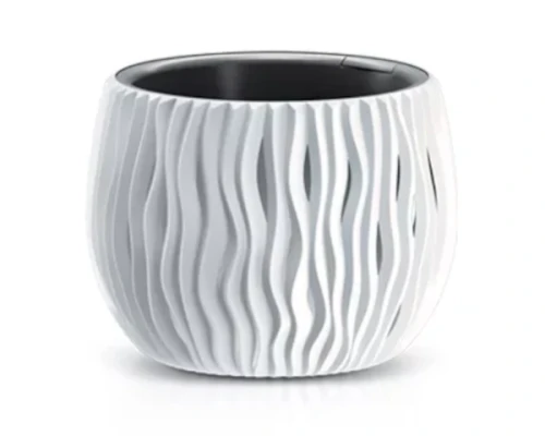 doniczka orkagla 18 cm biala prosperplast sandy bowl