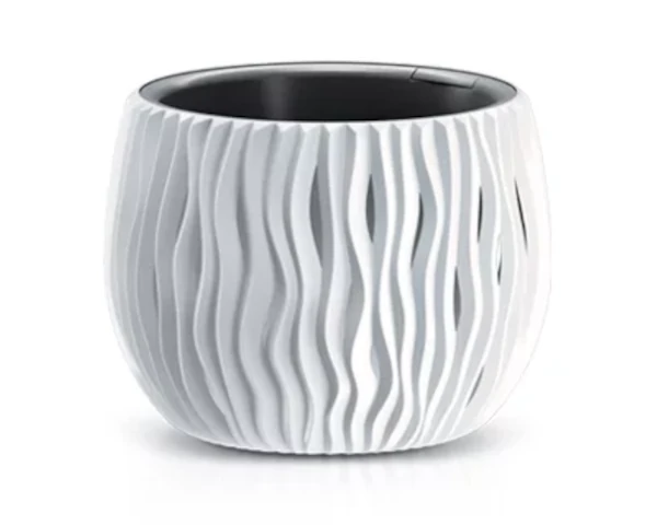 doniczka orkagla 18 cm biala prosperplast sandy bowl