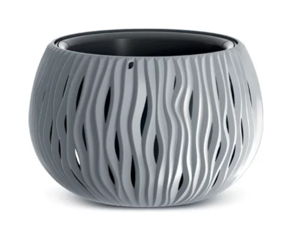 doniczka okragla 24 cm szara prosperplast sandy bowl