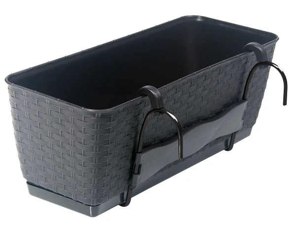 doniczka podluzna 39 cm antracyt prosperplast ratolla case pw