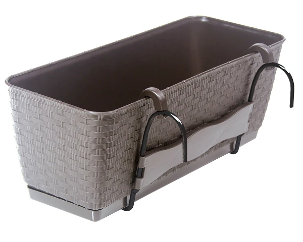 prosperplast ratolla case pw doniczka na balkon 49 cm mocca prezentacja uchwytow