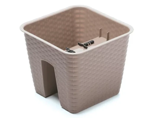 doniczka na balustrade 27 cm mocca prosperplast ratolla railing square