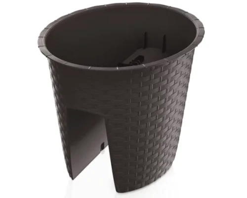 doniczka na balustrade 30 cm brazowa prosperplast ratolla railing oval