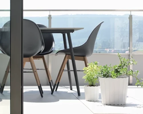 prosperplast boardee basic doniczki dekoracyjne aranzacja na zewnatrz