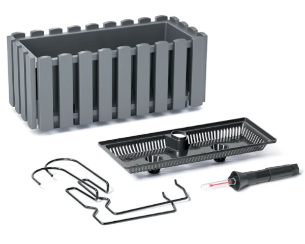 donica na balkon prosperplast boradee fencycase szara 38 cm prezentacja zestawu