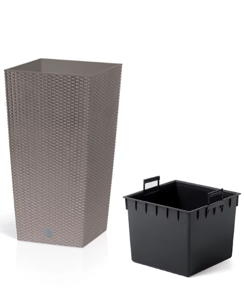 doniczka-kwadratowa-wysoka-26,6l-mocca-prosperplast-rato-square-prezentacja-wkladu