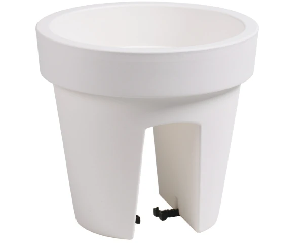 doniczka okragla na balkon biala 25 cm prosperplast lofly railing
