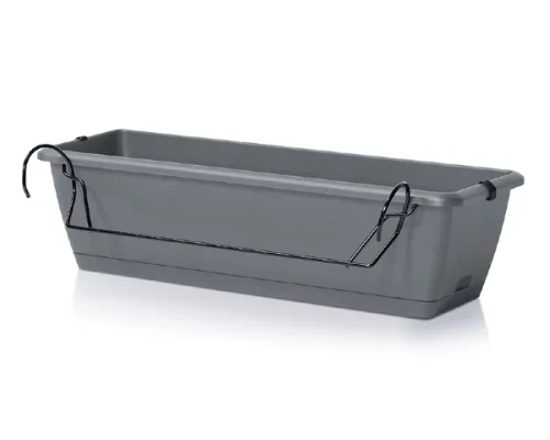 skrzynka wiszaca na kwiaty 59 cm szara prosperplast respana easycare