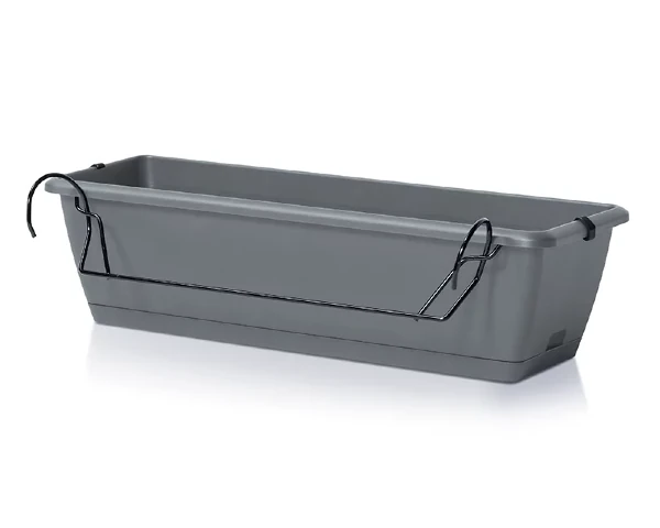 skrzynka wiszaca na kwiaty 59 cm szara prosperplast respana easycare