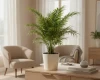 prosperplast urbi round beton effect donica kremowa z wkladem aranzacja w salonie