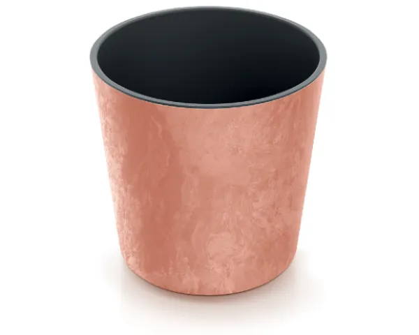 doniczka okragla terakota 25cm z wkladem prosperplast urbi round beton effect