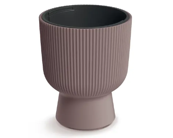 doniczka okragla wysoka prosperplast milly 24cm marsala z wkladem