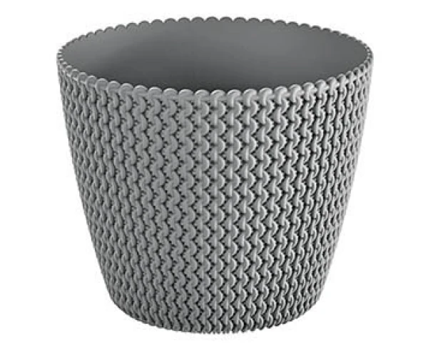 doniczka ozdobna prosperplast splofy 15,7 cm szara