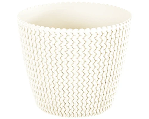 doniczka ozdobna prosperplast splofy 15,7 cm kremowa