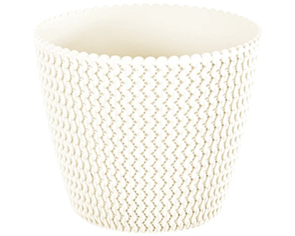 doniczka ozdobna prosperplast splofy 15,7 cm kremowa