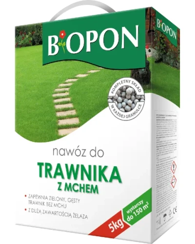 Nawóz granulowany do trawnika z mchem Bopon, karton 5 kg