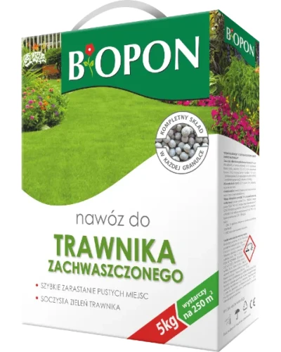Skuteczny nawóz do trawnika zachwaszczonego Bopon, duży karton 5 kg