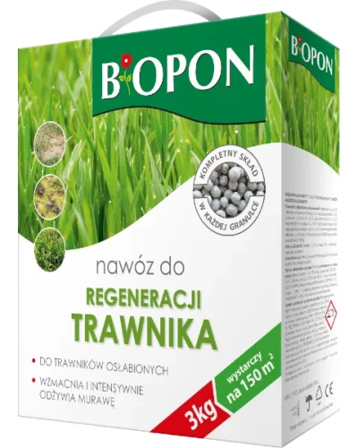 Regeneracyjny nawóz do trawnika BOPON w granulacie, karton 3 kg