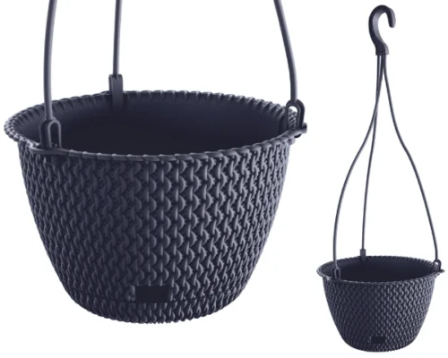 doniczka wiszaca 27 cm antracyt prosperplast splofy round