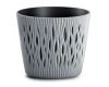 doniczka okragla z wkladem szara 0,9L prosperplast sandy round