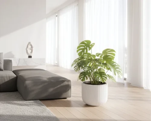 doniczka-okragla-milly-54l-biala-prosperplast-aranzacja-w-salonie