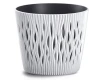 doniczka okragla z wkladem biala 12,8 cm prosperplast sandy round
