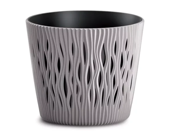 doniczka okragla z wkladem mocca 1,7L prosperplast sandy round