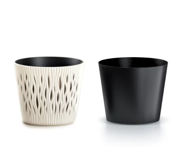 doniczka ozdobna z wkladem kermowa 16 cm prosperplast sandy round