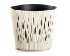 doniczka okragla z wkladem kremowa 1,7L prosperplast sandy round